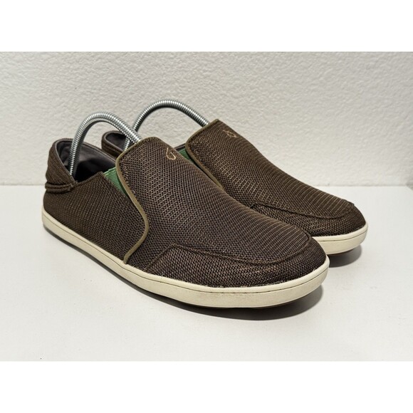 OLUKAI Mens Nohea Mesh Slip On Shoe Sz 9 Gray Convertible Boat Loafer Sneaker main image 10